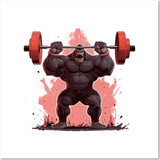 gorilla lifting Posters and Art